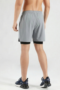 Men's 2-in-1 Athletic Breathable  Shorts with Inner Liner