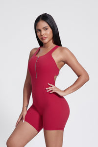 Women'S Zippered Sleeveless Fitness Dance Bodysuit