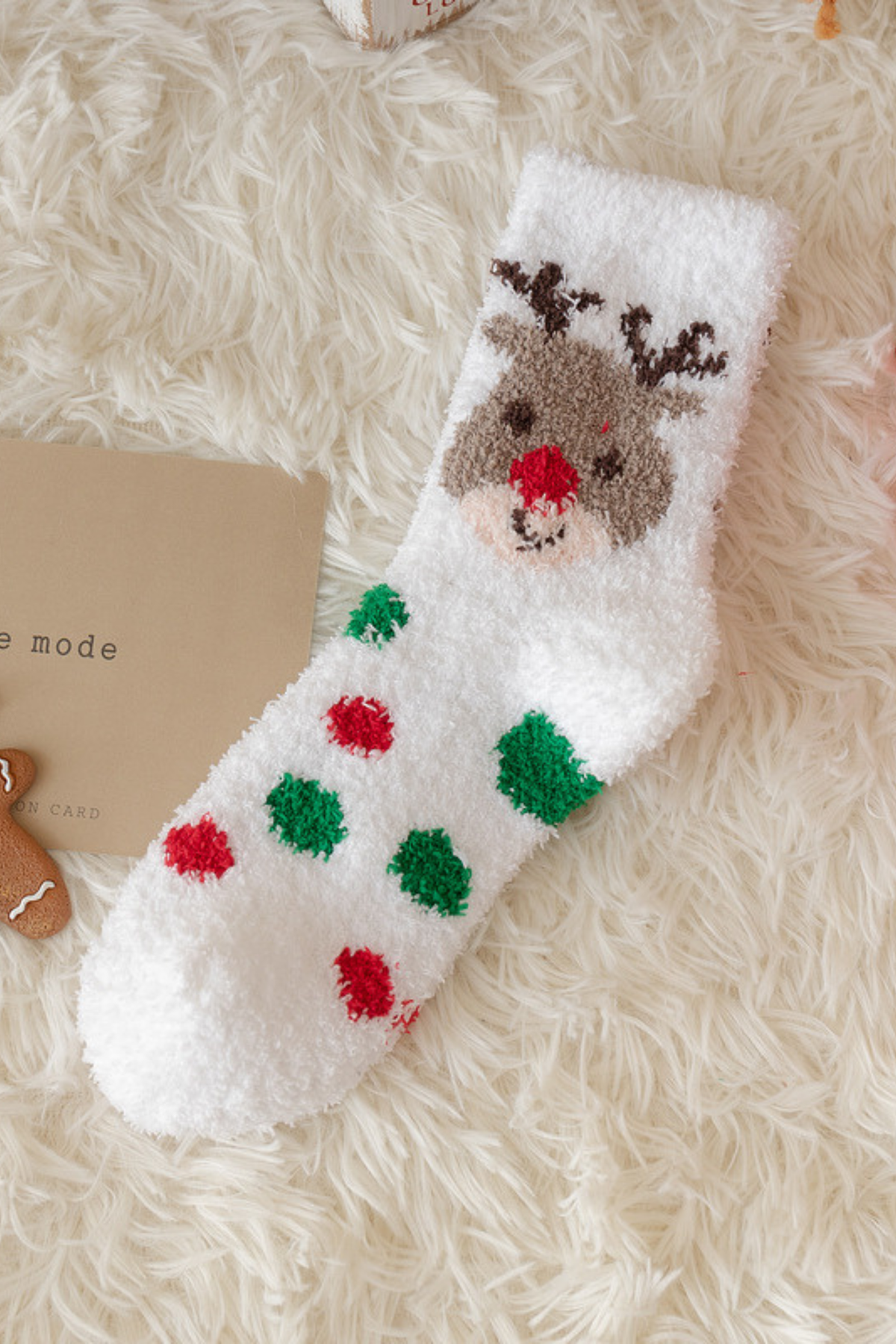 Women Christmas Cute Xmas Cartoon Mid Calf Socks