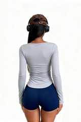Women's Long Sleeve Boat Neck Yoga Top