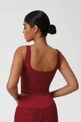 Women Lace Sleeveless Dance Fitness Vest