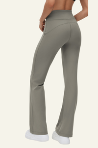 Women's Athletic High-Waist Drawstring Flared Yoga Pants.