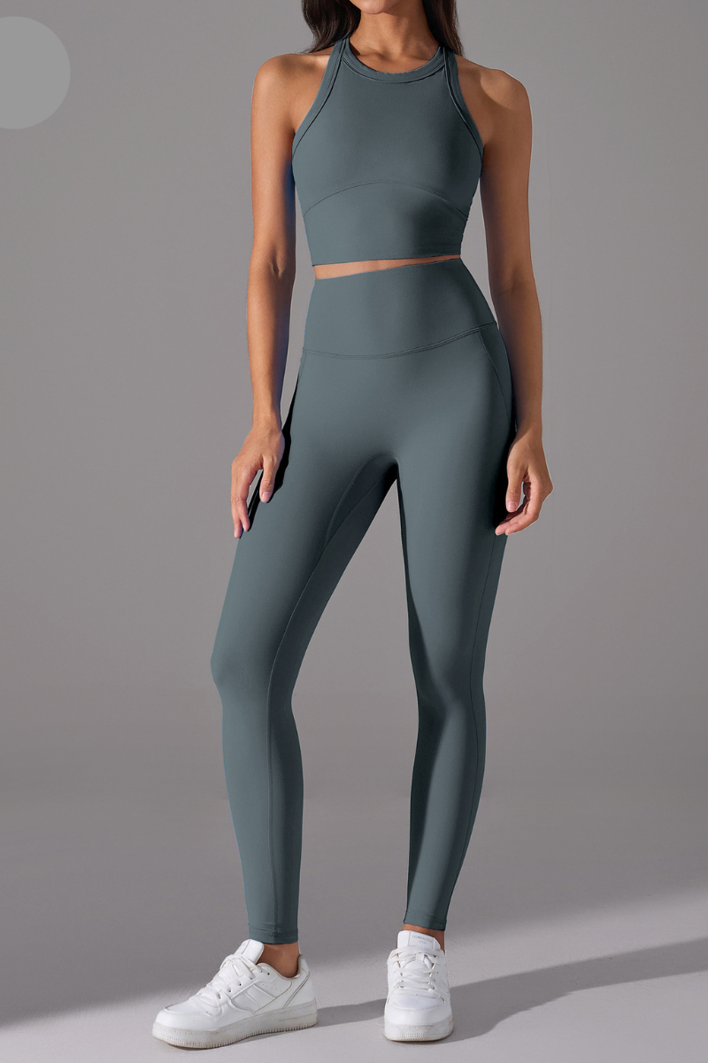 Women High Intensity Sports Bra Seamless Workout Yoga Set