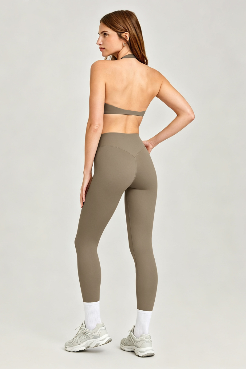 Women's Halter Backless Bra and High Waist Leggings Sets