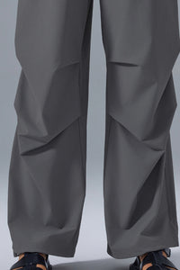 Women Loose Straight Leg Casual Drawstring Jogger Workout Parachute Pants