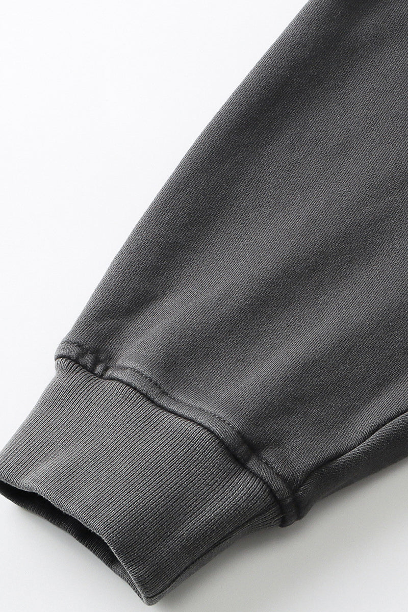 Men/Women Patchwork Raw Edge Vintage Snow Wash Zip Hoodie