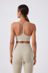 Women Running Sexy Y Back Anti-Shock Gathering Yoga Sports Bra