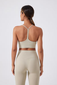 Women Running Sexy Y Back Anti-Shock Gathering Yoga Sports Bra