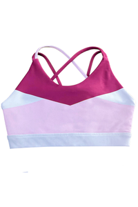 Kids color blended cross back straps sports tank top.