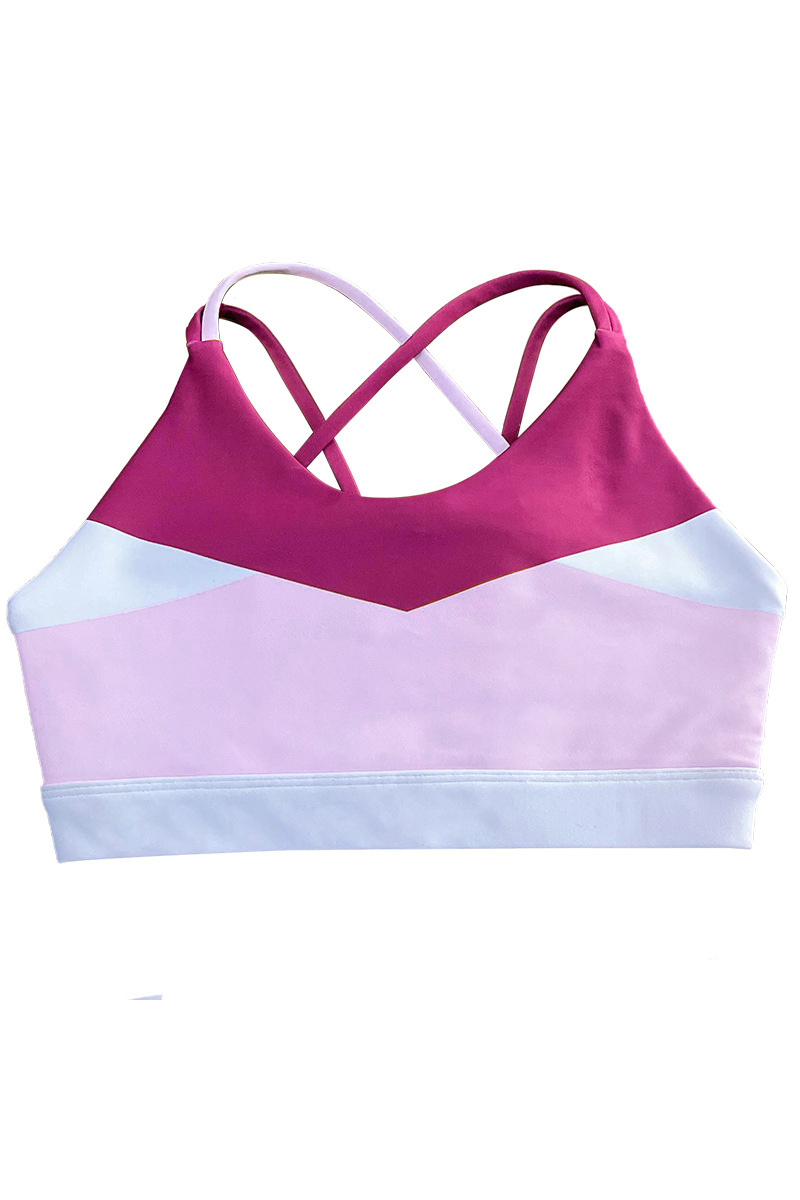 Kids color blended cross back straps sports tank top.