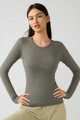 Women'S Yoga Long Sleeved With Thumbhole