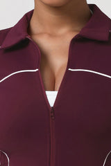 Women Yoga Set: Collared Jacket & Leggings