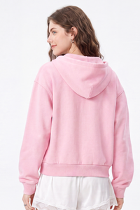 Women's Fall Washed Vintage Boxy  Comfort Color Hooded Jacket