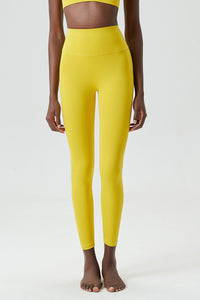 Solid high-waisted sports leggings