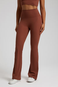 Solid High-Rise Wide-Leg Casual Pants