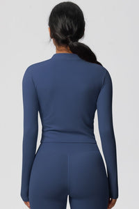 Women's round neck front zipper sports jacket