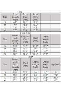 Women's Athletic Bra Cover Up Ruffle Hem Skirt 3 Piece Sets