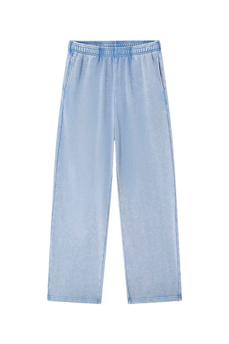 Unisex Fall Washed Snowflake Elastic Waist Sweatpants
