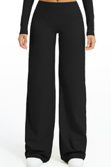 Women's High Waist V-Seam Butt Lifting Draped Wide Leg Pants