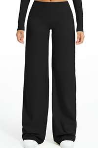 Women's High Waist V-Seam Butt Lifting Draped Wide Leg Pants