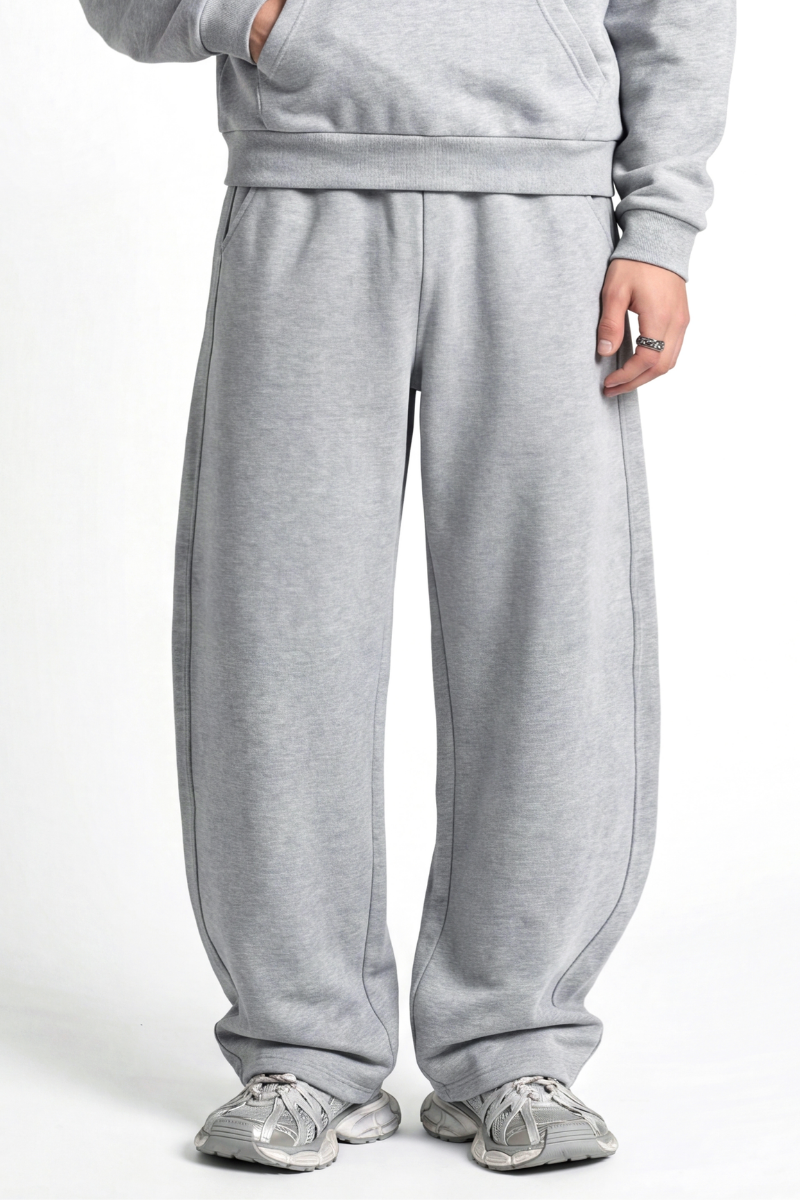 Unisex Fall Heavyweight Relaxed Curved Sweatpants