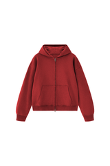 Unisex Fall 100% Cotton Terry Double-Zip Hooded Jacket