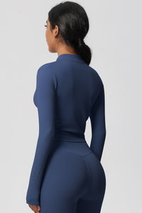 Women's round neck front zipper sports jacket