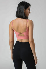 Cutout Back Strap Sport Bra