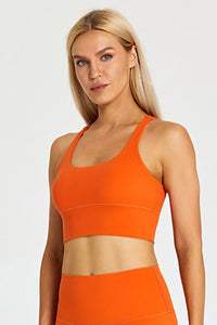 Detachable Chest Pad Cross-Back Sports Bra