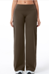 Women's High Waist V-Seam Butt Lifting Draped Wide Leg Pants