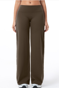 Women's High Waist V-Seam Butt Lifting Draped Wide Leg Pants