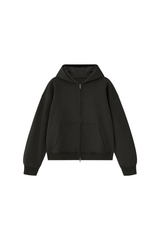 Unisex Fall 100% Cotton Terry Double-Zip Hooded Jacket
