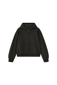 Unisex Fall 100% Cotton Terry Double-Zip Hooded Jacket