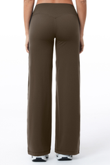 Women's High Waist V-Seam Butt Lifting Draped Wide Leg Pants
