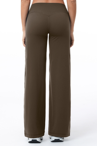 Women's High Waist V-Seam Butt Lifting Draped Wide Leg Pants