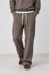 Unisex Fall Heavyweight Drawstring Waist Straight Sweatpants