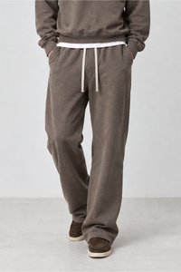 Unisex Fall Heavyweight Drawstring Waist Straight Sweatpants