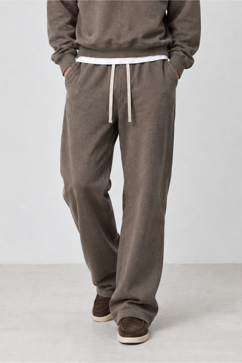 Unisex Fall Heavyweight Drawstring Waist Straight Sweatpants