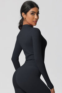 Women's round neck front zipper sports jacket