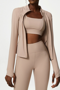Classic Plus Size Bare Feel Three-piece Yoga Wear Set