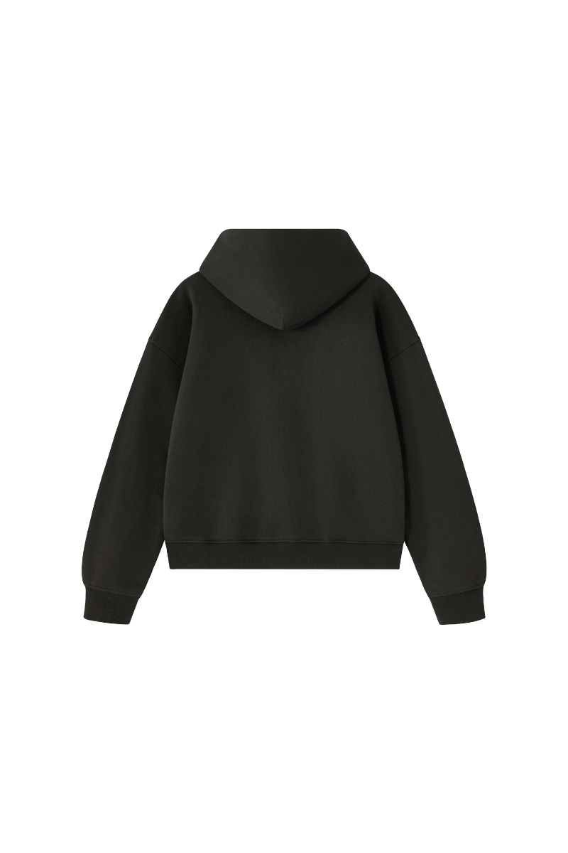 Unisex Fall 100% Cotton Terry Double-Zip Hooded Jacket