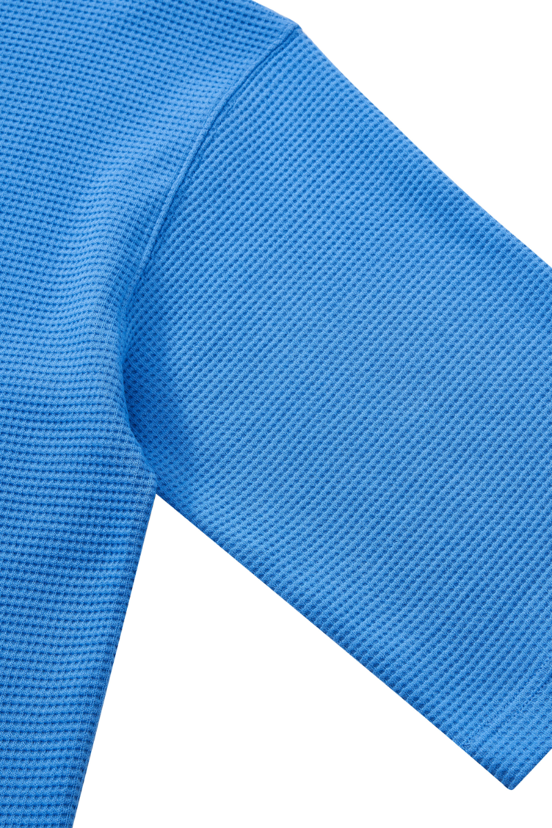 Unisex Waffle Knit Set:Loose Fit T-shirt &Knee Length Shorts