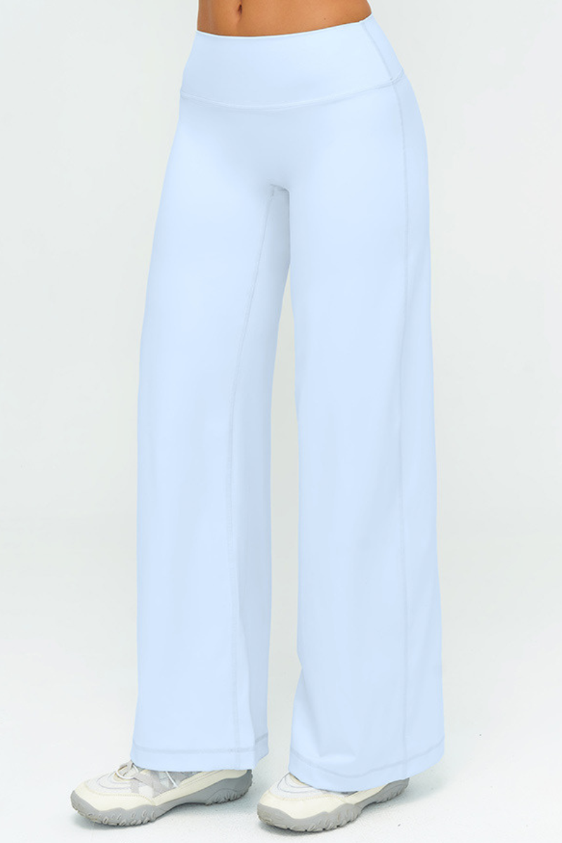 Women's High Waist V-Seam Butt Lifting Draped Wide Leg Pants