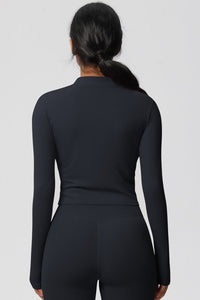 Women's round neck front zipper sports jacket