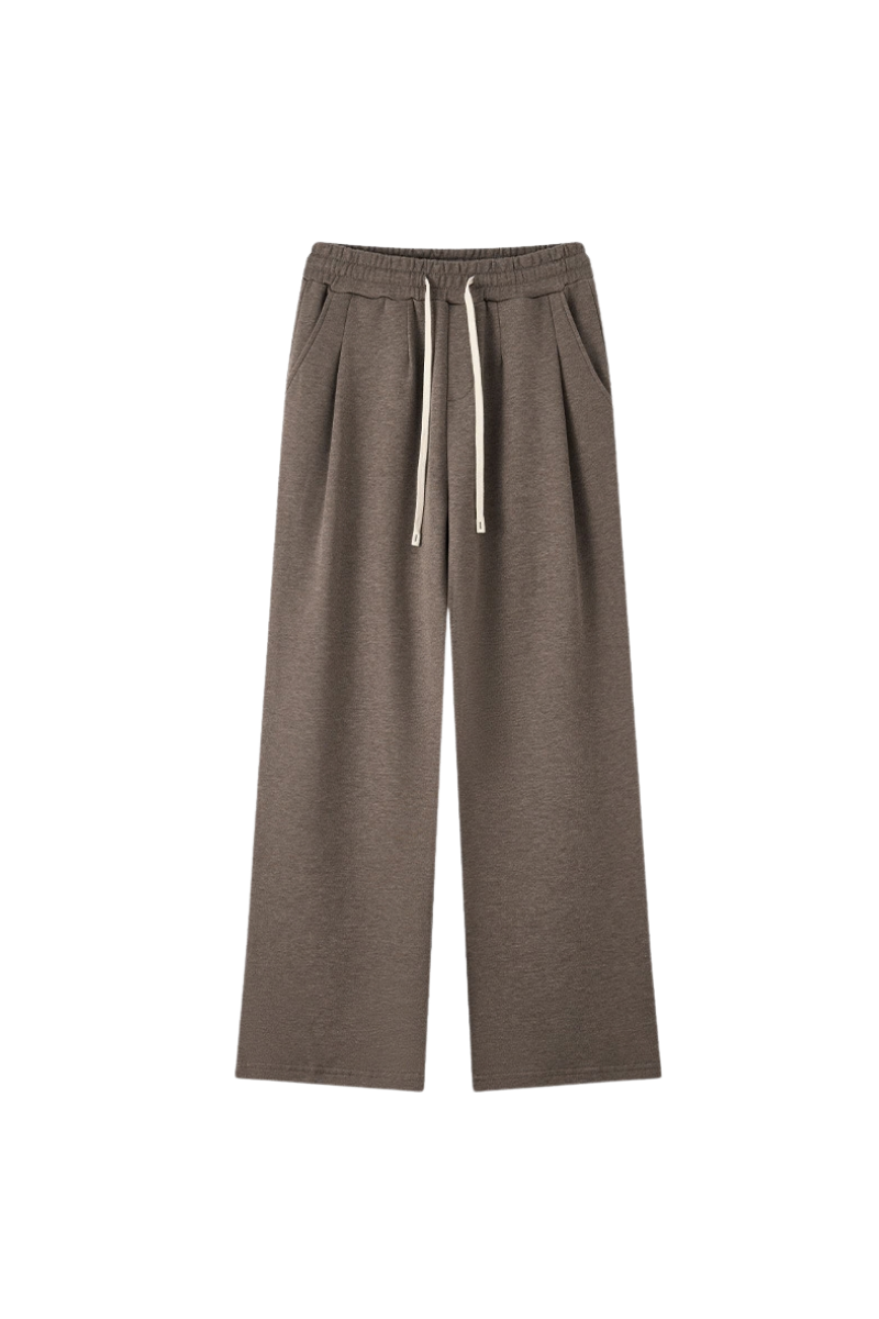 Unisex Fall Heavyweight Drawstring Waist Straight Sweatpants
