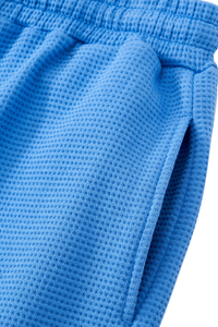 Unisex Waffle Knit Set:Loose Fit T-shirt &Knee Length Shorts