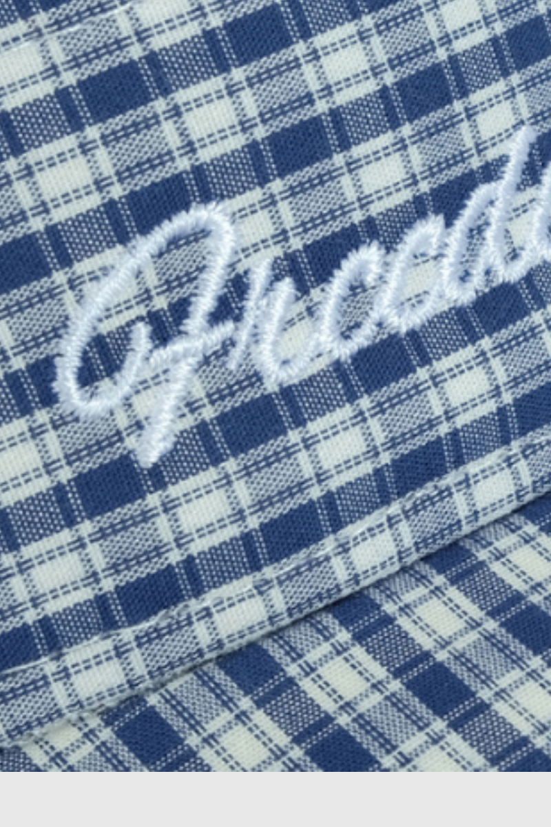 Athletic Plaid Embroidered Sun Visor Vintage  Empty Top Cap