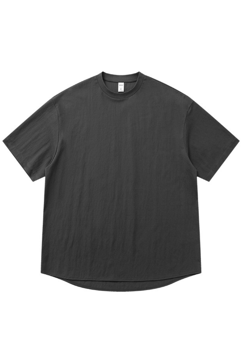 Men's Summer Curved Hem Solid Skin-Friendly T-Shirt