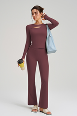 Long-sleeved flared pants set