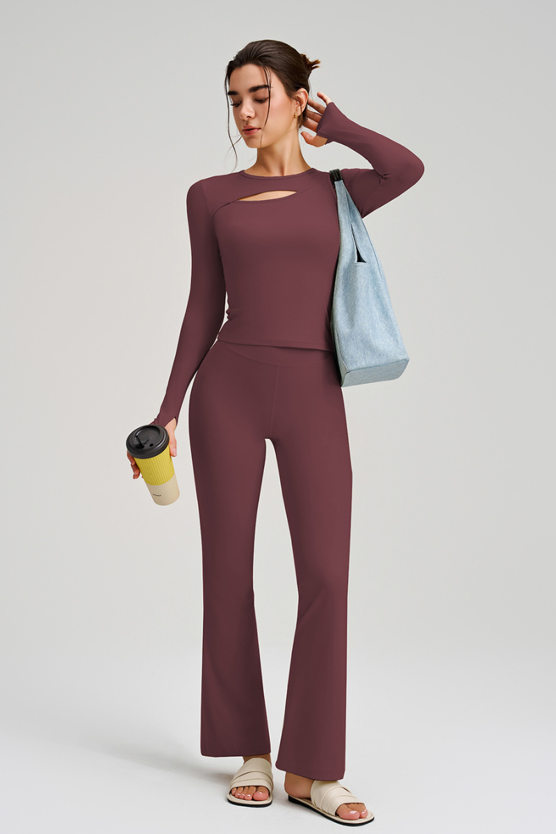 Long-sleeved flared pants set